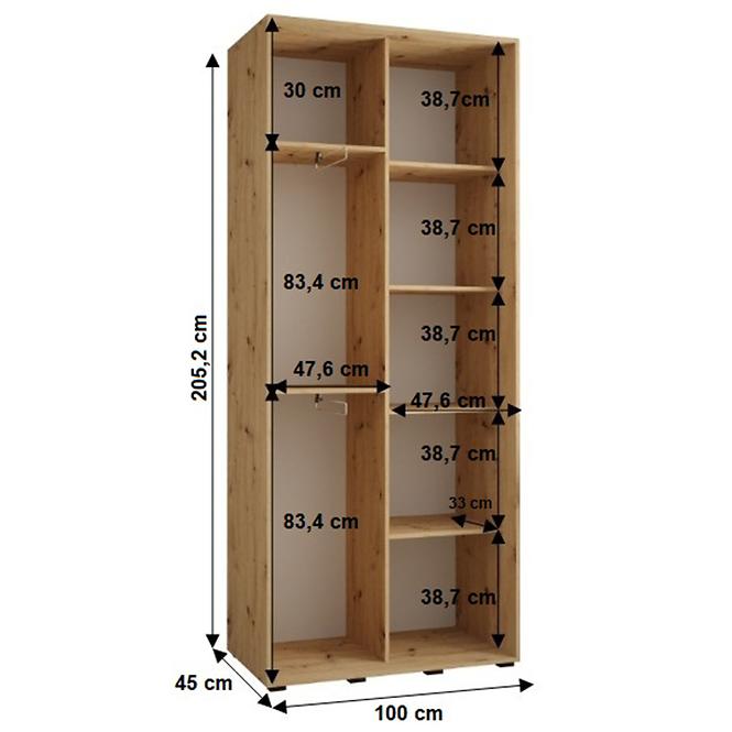 Schrank 45 Canaris 12 100 schwarz/weiß/gold