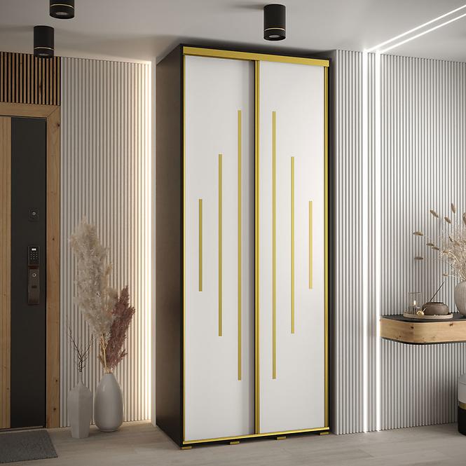 Schrank 45 Canaris 12 100 schwarz/weiß/gold