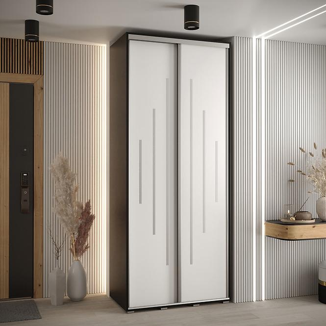 Schrank 45 Canaris 12 100 schwarz/weiß/silver