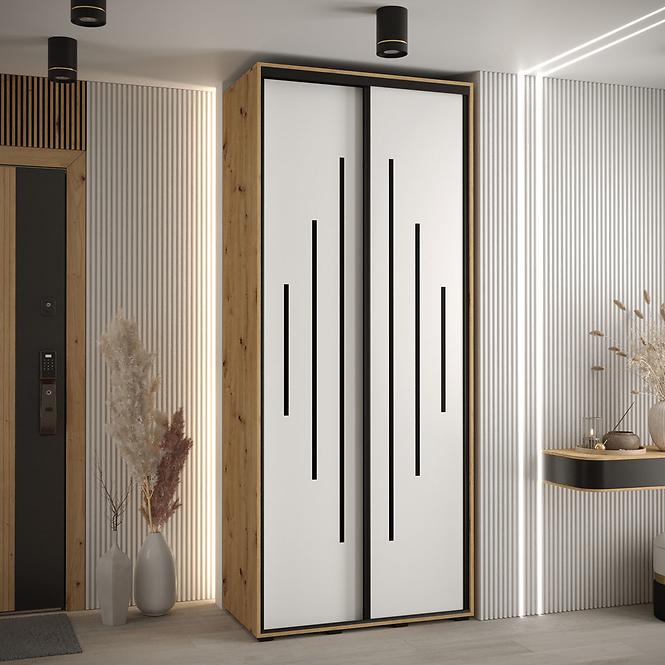 Schrank 45 Canaris 12 110 artisan/weiß/schwarz