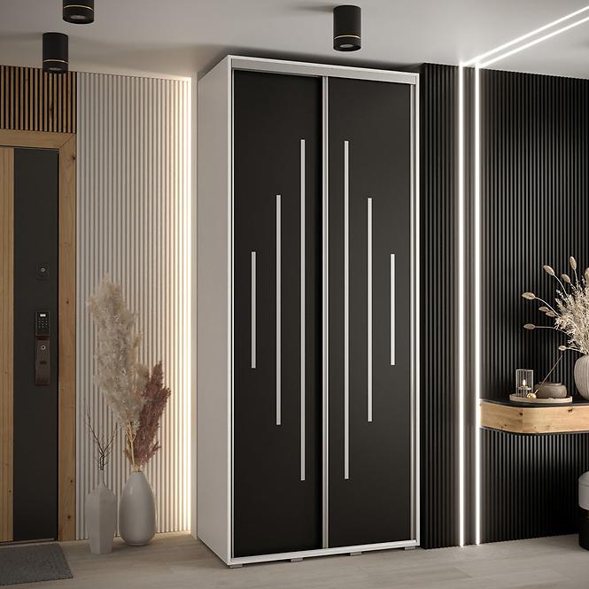Schrank 45 Canaris 12 110 weiß/schwarz/silver