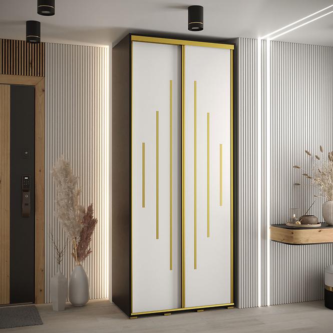 Schrank 45 Canaris 12 110 schwarz/weiß/gold