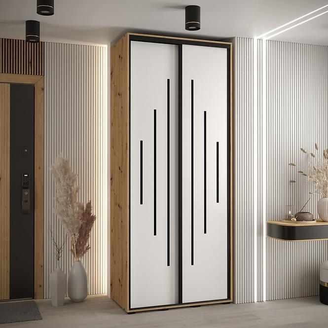 Schrank 45 Canaris 12 120 artisan/weiß/schwarz