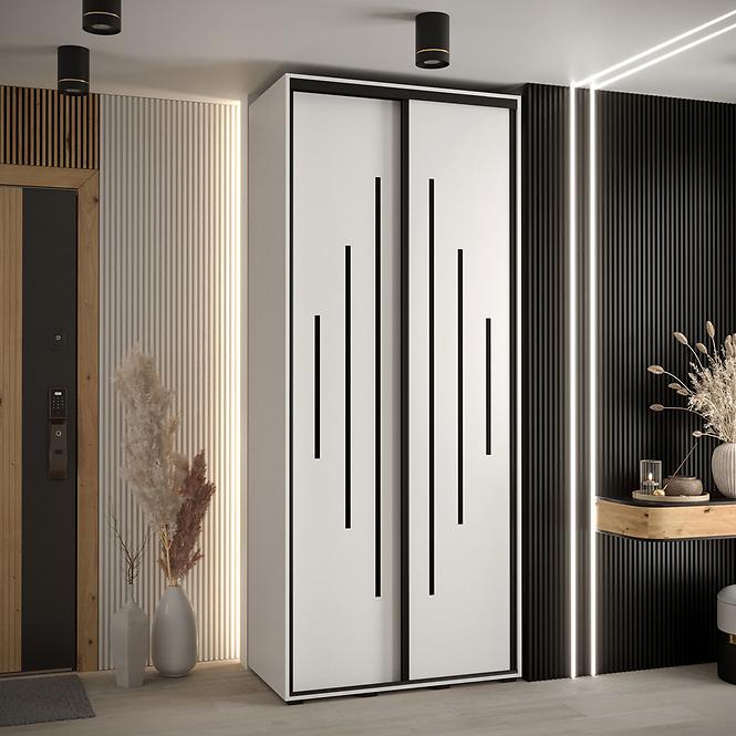 Schrank 45 Canaris 12 120 weiß/schwarz