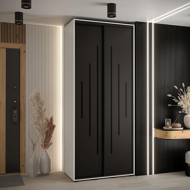 Schrank 45 Canaris 12 120 weiß/schwarz/schwarz