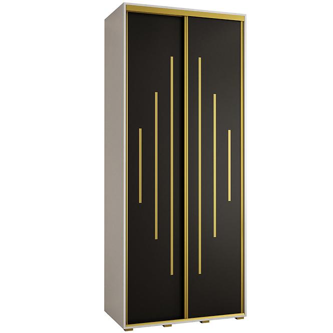 Schrank 45 Canaris 12 120 weiß/schwarz/gold