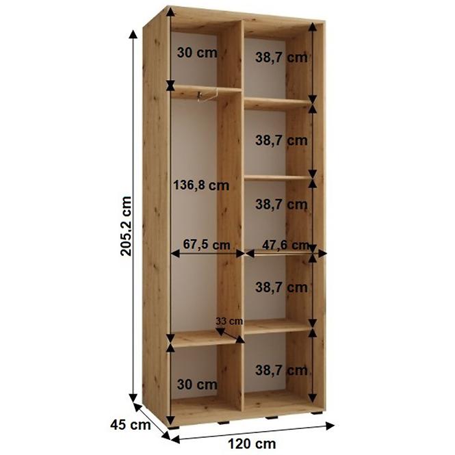 Schrank 45 Canaris 12 120 schwarz/weiß/schwarz