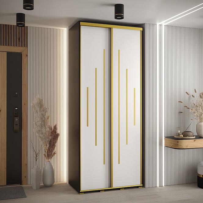 Schrank 45 Canaris 12 120 schwarz/weiß/gold