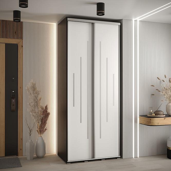 Schrank 45 Canaris 12 120 schwarz/weiß/silver