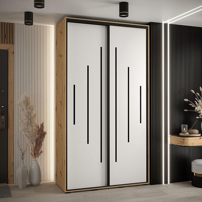Schrank 45 Canaris 12 130 artisan/weiß/schwarz