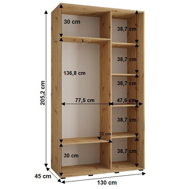 Schrank 45 Canaris 12 130 weiß/artisan/schwarz