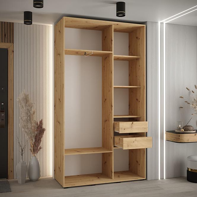 Schrank 45 Canaris 12 130 weiß/artisan/schwarz