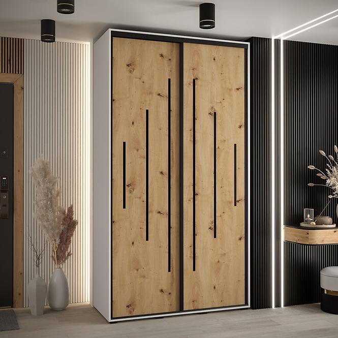 Schrank 45 Canaris 12 130 weiß/artisan/schwarz