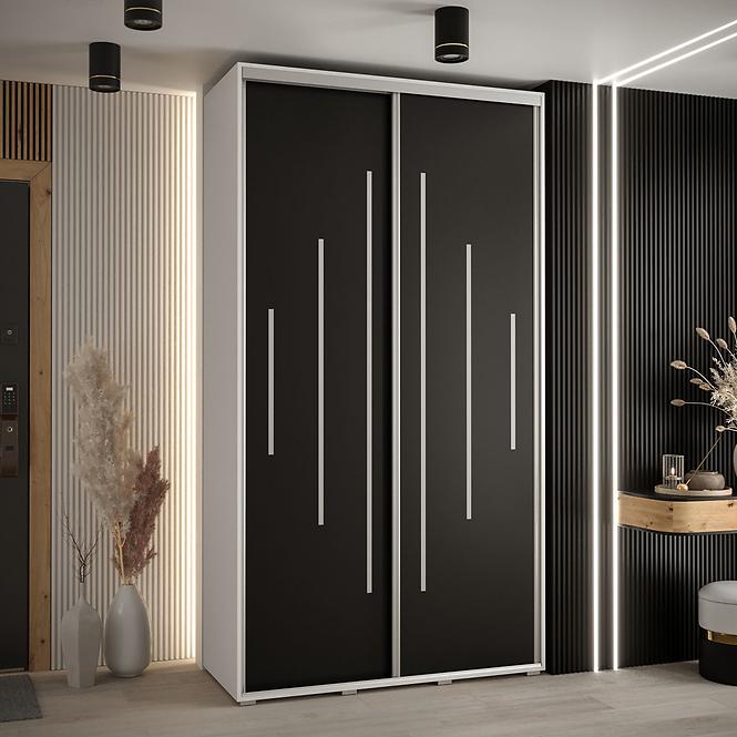 Schrank 45 Canaris 12 130 weiß/schwarz/silver