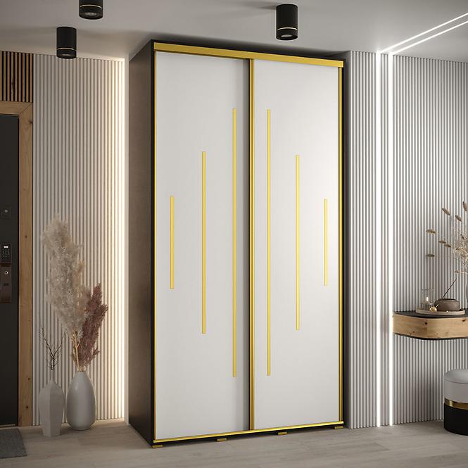 Schrank 45 Canaris 12 130 schwarz/weiß/gold