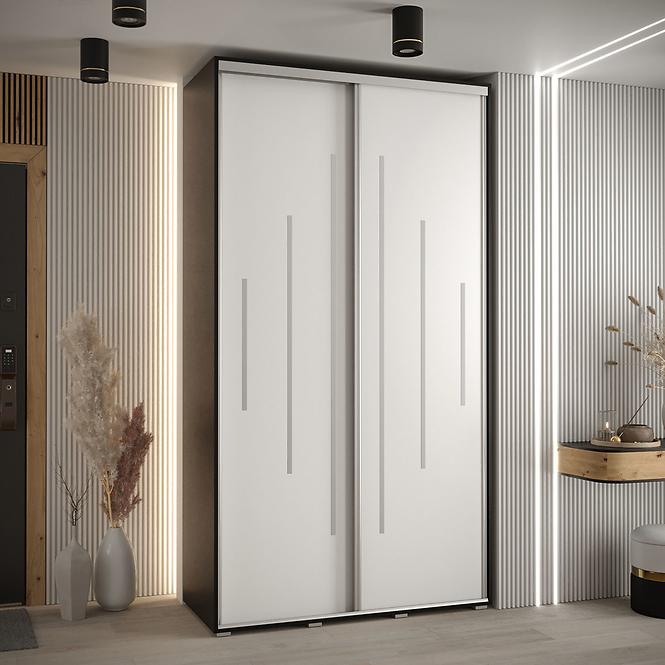 Schrank 45 Canaris 12 130 schwarz/weiß/silver