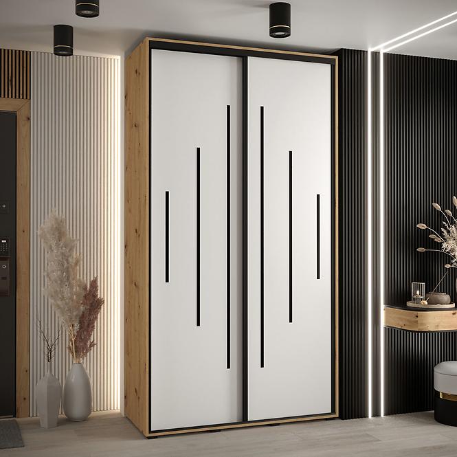 Schrank 45 Canaris 12 140 artisan/weiß/schwarz