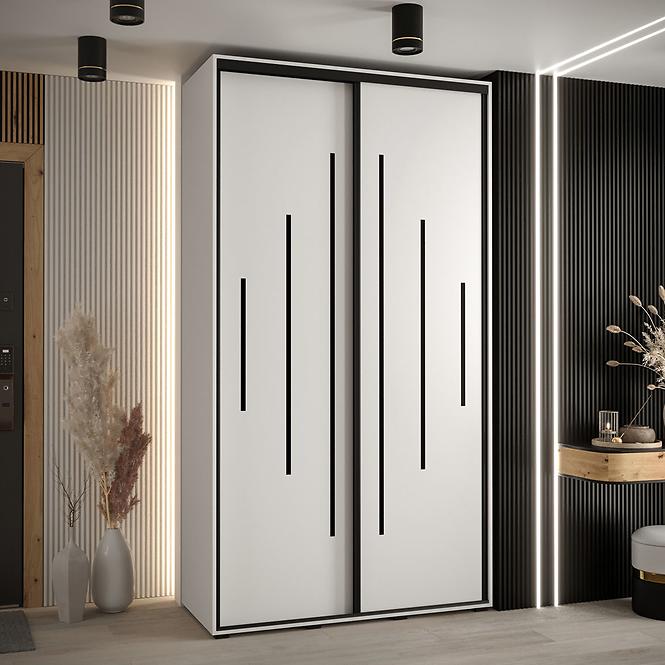 Schrank 45 Canaris 12 140 weiß/schwarz