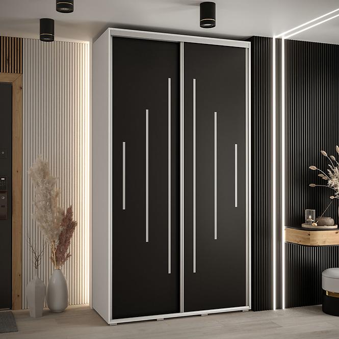 Schrank 45 Canaris 12 140 weiß/schwarz/silver