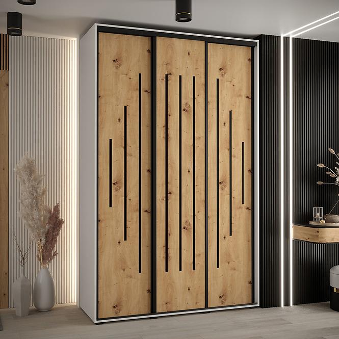 Schrank 45 Canaris 12 150 weiß/artisan/schwarz