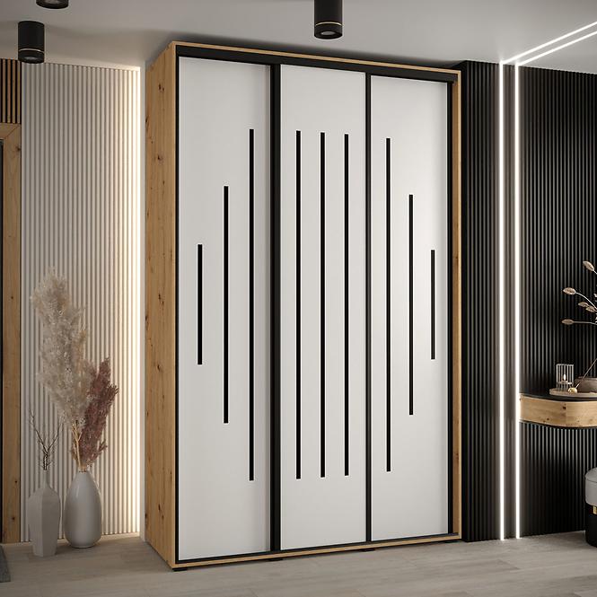Schrank 45 Canaris 12 160 artisan/weiß/schwarz