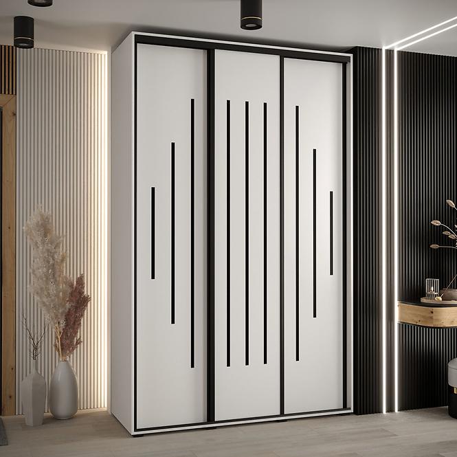Schrank 45 Canaris 12 160 weiß/schwarz