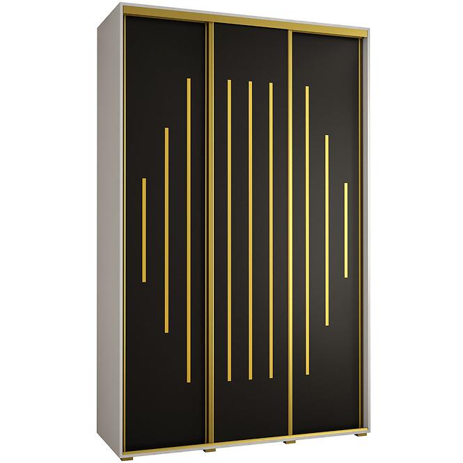 Schrank 45 Canaris 12 160 weiß/schwarz/gold
