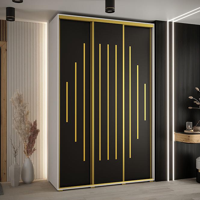 Schrank 45 Canaris 12 160 weiß/schwarz/gold