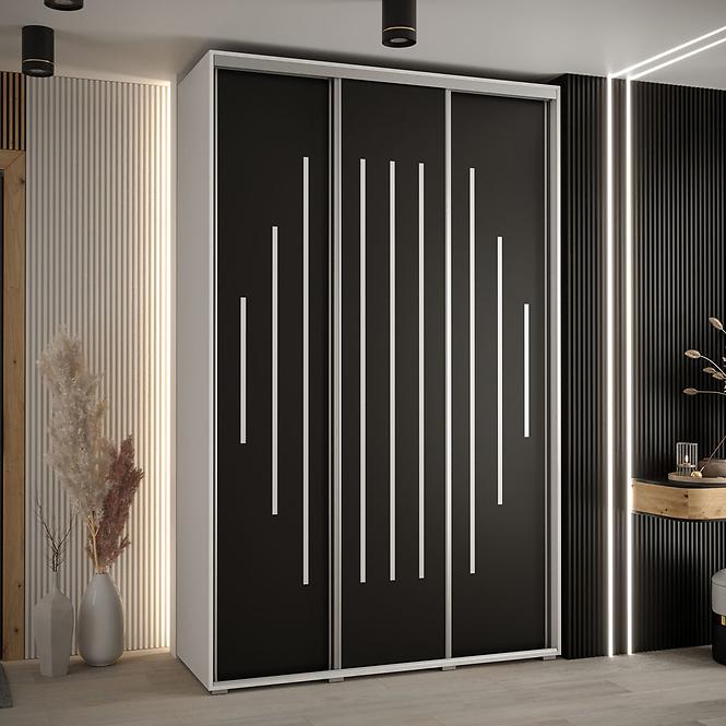 Schrank 45 Canaris 12 160 weiß/schwarz/silver