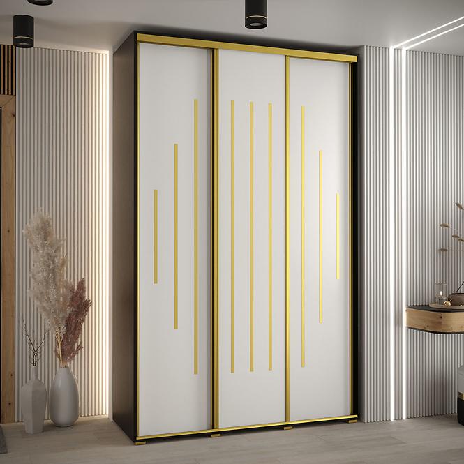 Schrank 45 Canaris 12 180 schwarz/weiß/gold