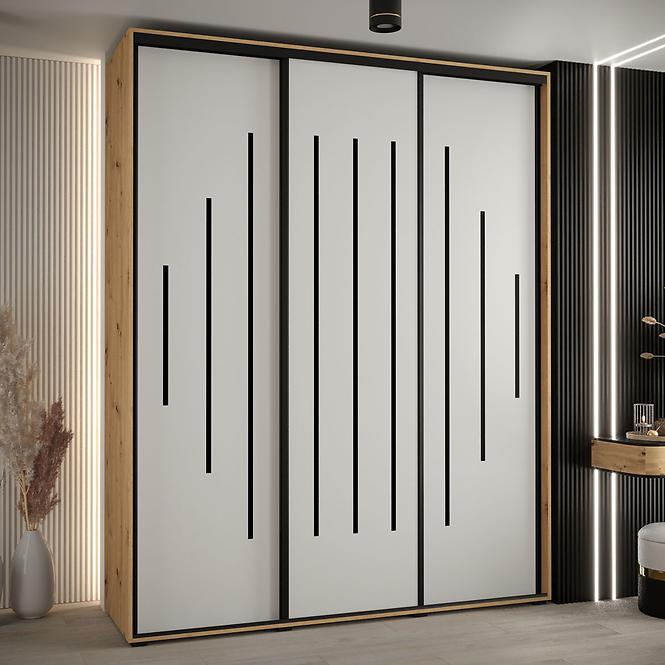 Schrank 45 Canaris 12 190 artisan/weiß/schwarz