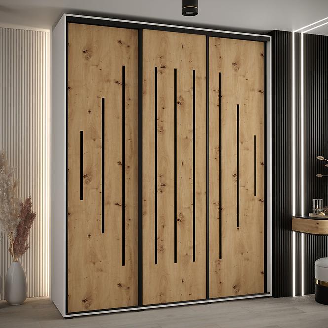 Schrank 45 Canaris 12 190 weiß/artisan/schwarz