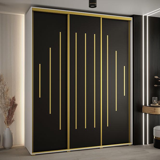 Schrank 45 Canaris 12 190 weiß/schwarz/gold