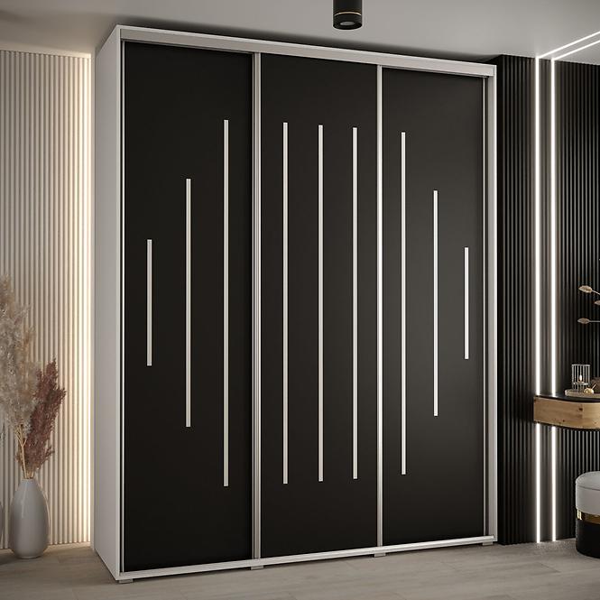 Schrank 45 Canaris 12 190 weiß/schwarz/silver