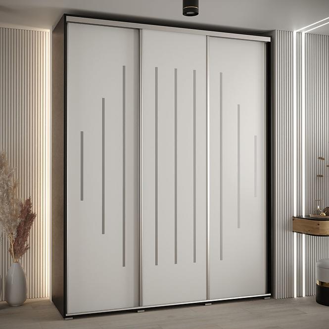 Schrank 45 Canaris 12 190 schwarz/weiß/silver