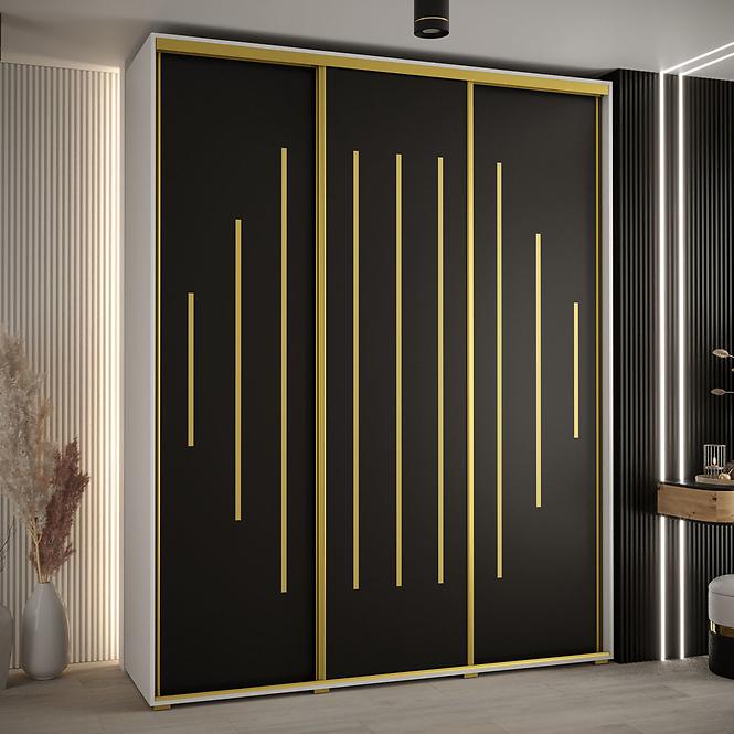 Schrank 45 Canaris 12 200 weiß/schwarz/gold