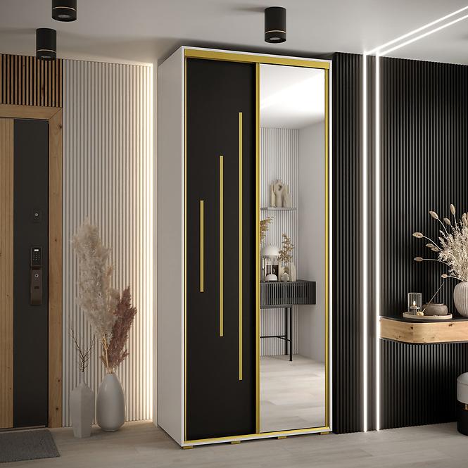 Schrank 45 Canaris 13 100 weiß/schwarz/gold