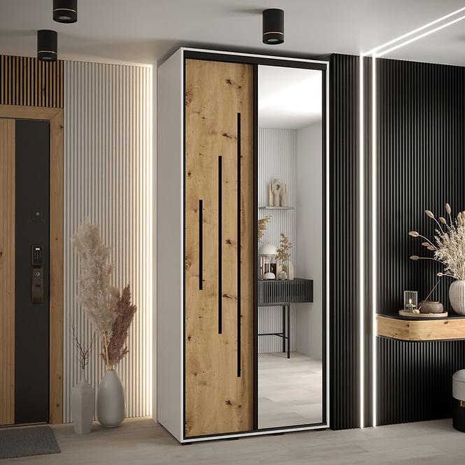 Schrank 45 Canaris 13 110 weiß/artisan/schwarz