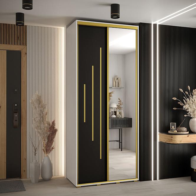 Schrank 45 Canaris 13 110 weiß/schwarz/gold