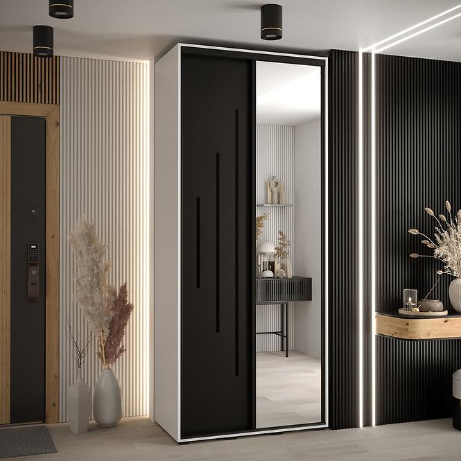 Schrank 45 Canaris 13 120 weiß/schwarz/schwarz