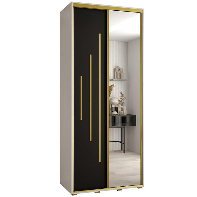 Schrank 45 Canaris 13 120 weiß/schwarz/gold