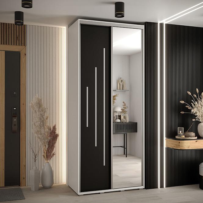 Schrank 45 Canaris 13 120 weiß/schwarz/silver