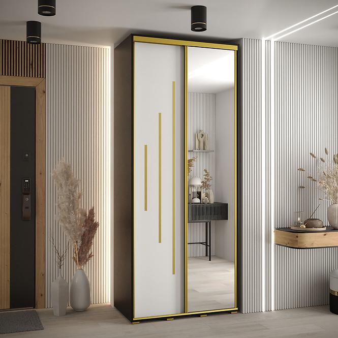 Schrank 45 Canaris 13 120 schwarz/weiß/gold