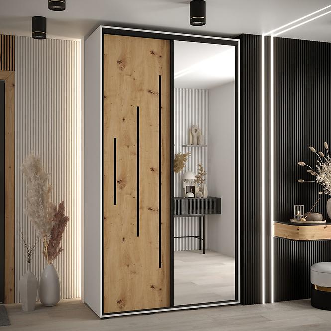 Schrank 45 Canaris 13 130 weiß/artisan/schwarz