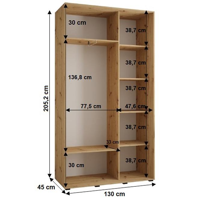 Schrank 45 Canaris 13 130 weiß/schwarz/schwarz