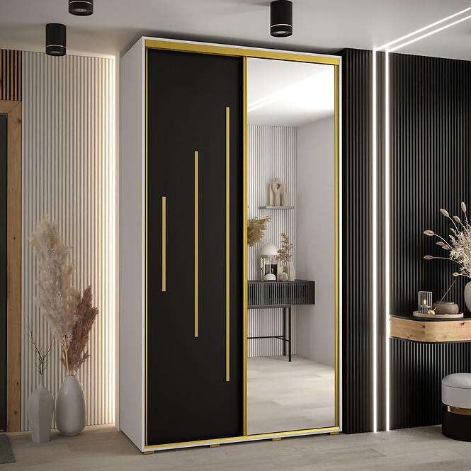 Schrank 45 Canaris 13 130 weiß/schwarz/gold