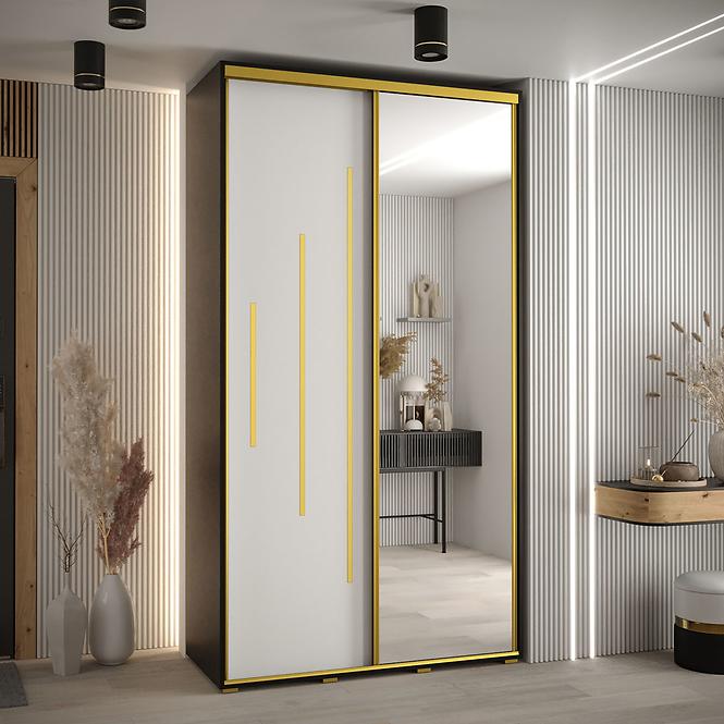 Schrank 45 Canaris 13 130 schwarz/weiß/gold