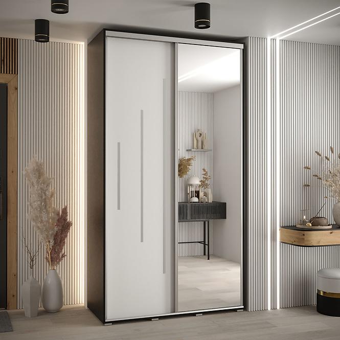 Schrank 45 Canaris 13 130 schwarz/weiß/silver