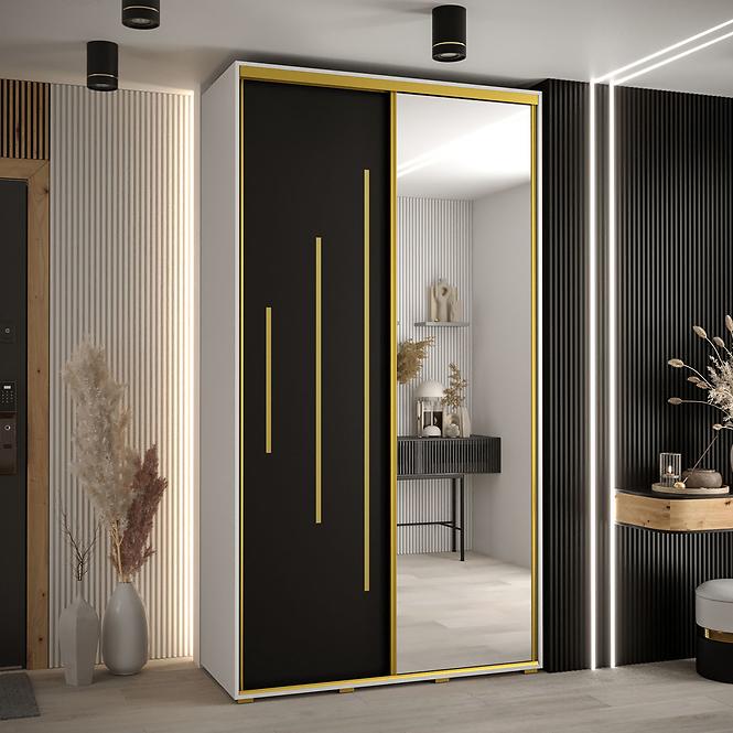 Schrank 45 Canaris 13 140 weiß/schwarz/gold