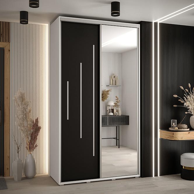 Schrank 45 Canaris 13 140 weiß/schwarz/silver